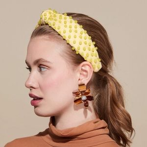 Lele Sadoughi Lemon Beaded Woven Headband